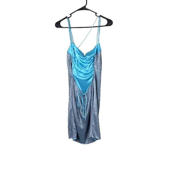 Sophia Thomas Iridescent Homecoming Dress Small Glitter Prom Formal Strappy READ - Picture 5 of 13